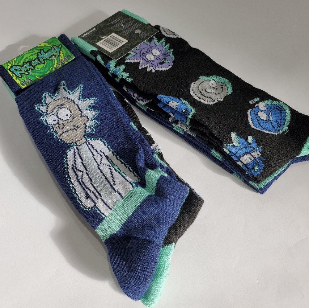 2 x Packs of 2 Pairs of Rick and Morty Socks